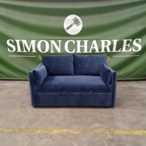 QUALITY DESIGNER SOLACE+CO SOFA BED - BLUE VELVET