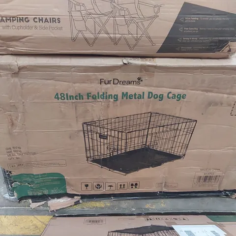 BOXED FURDREAMS 48INCH FOLDABLE METAL DOG CAGE