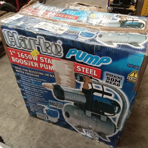 BOXED CLARKE CBT1400SS 1" 1650W 90LPM 50M HEAD STAINLESS STEEL BOOSTER PUMP (230V)