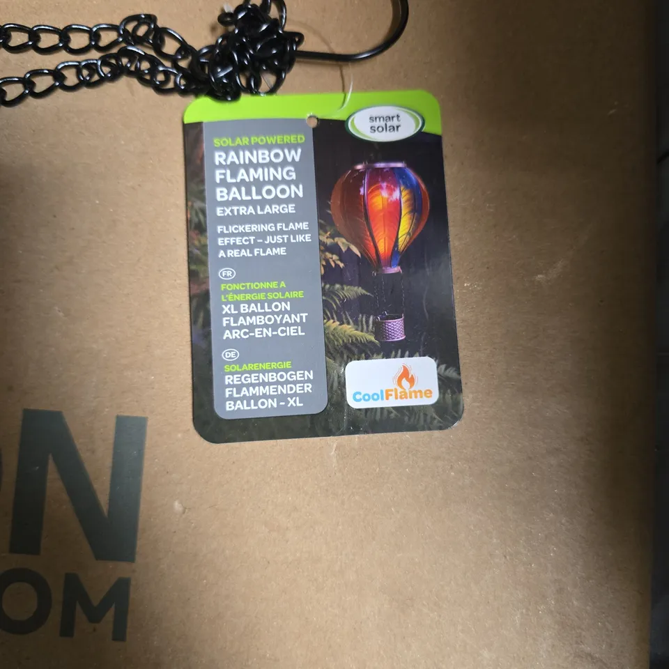 Rainbow Flaming Balloon Arc-en-Ciel Solar-Powered Garden Lantern 