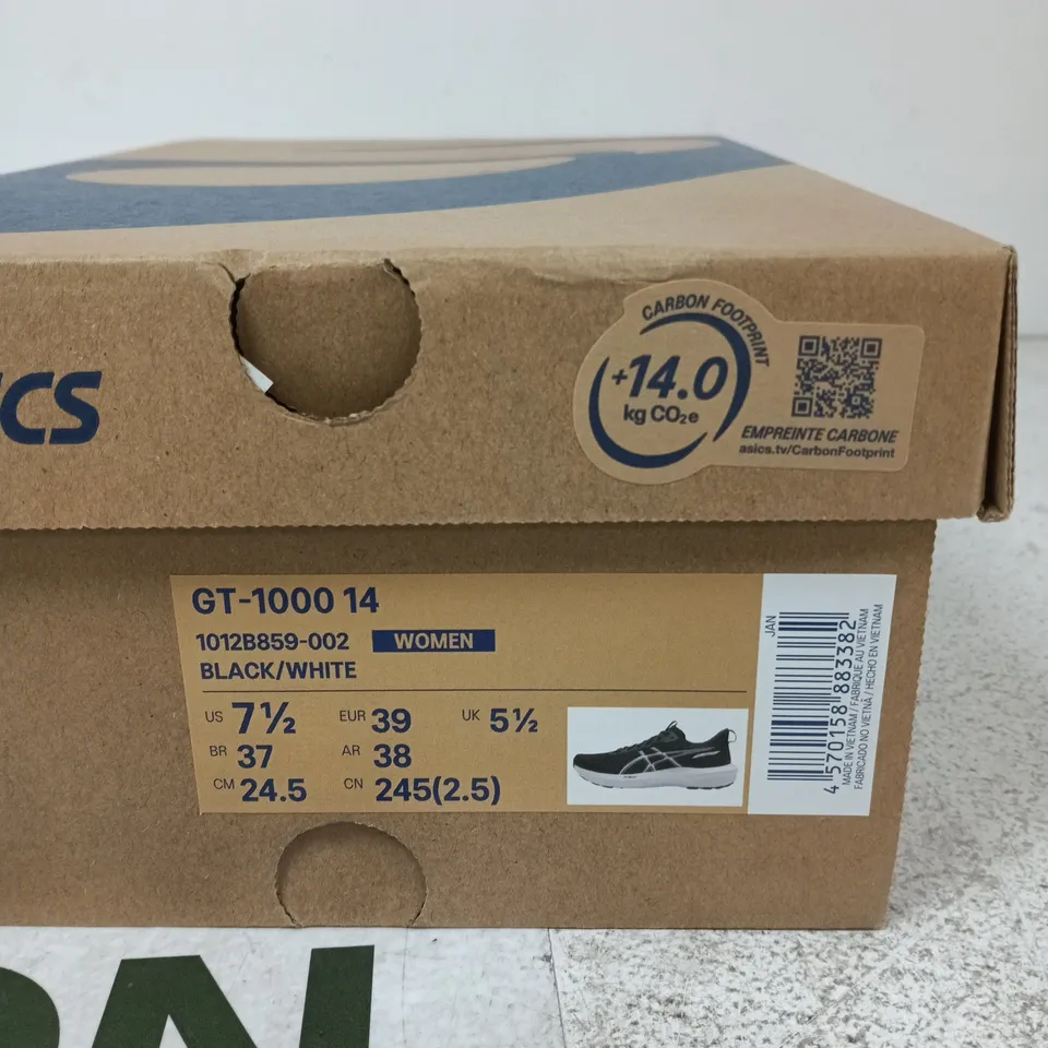ASICS GT-1000 14 WOMEN’S RUNNING SHOES – BLACK/WHITE, UK 5.5 (US 7.5)