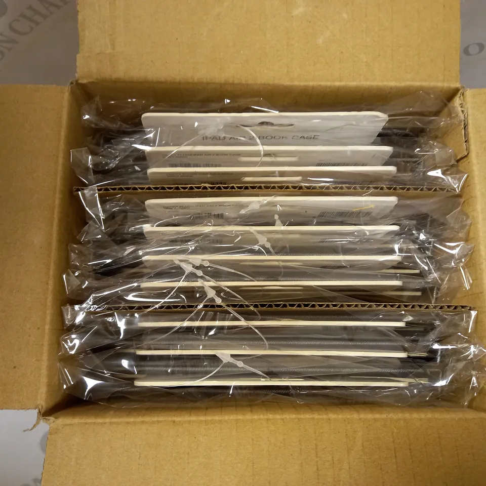 BOX OF APPROX 10 HAPPY PLUGS IPAD AIR 2 BOOK CASES - GREY	