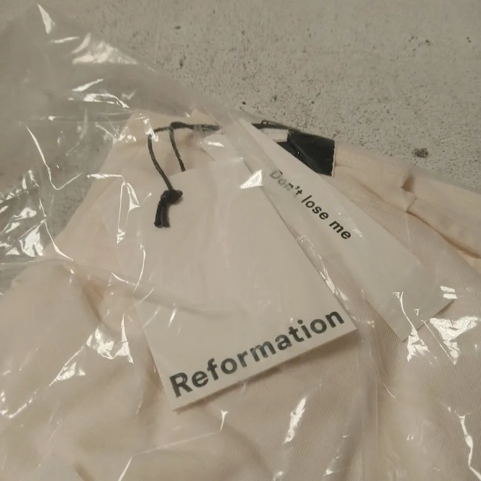 KNIT TOP – FIOR DI LATTE BEIGE, REFORMATION LABEL - M