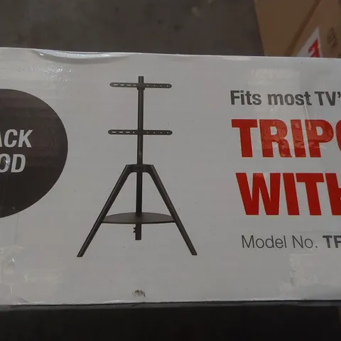 BOXED TTAP TRIPOD TV FLOOR STAND WITH SHELF FOR TVS UP TO 65"
