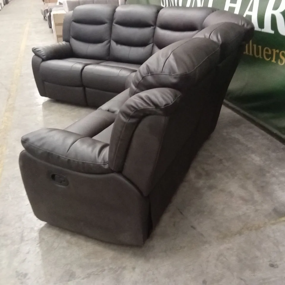 ROTHBURY LUXURY FAUX LEATHER HIGH BACK MANUAL RECLINER CORNER GROUP SOFA RRP £1599