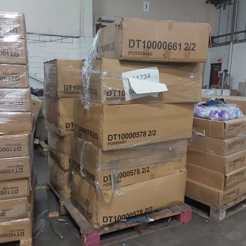 PALLET CONTAINING A LARGE QUANTITY OF INCOMPLETE DINING TABLE PARTS