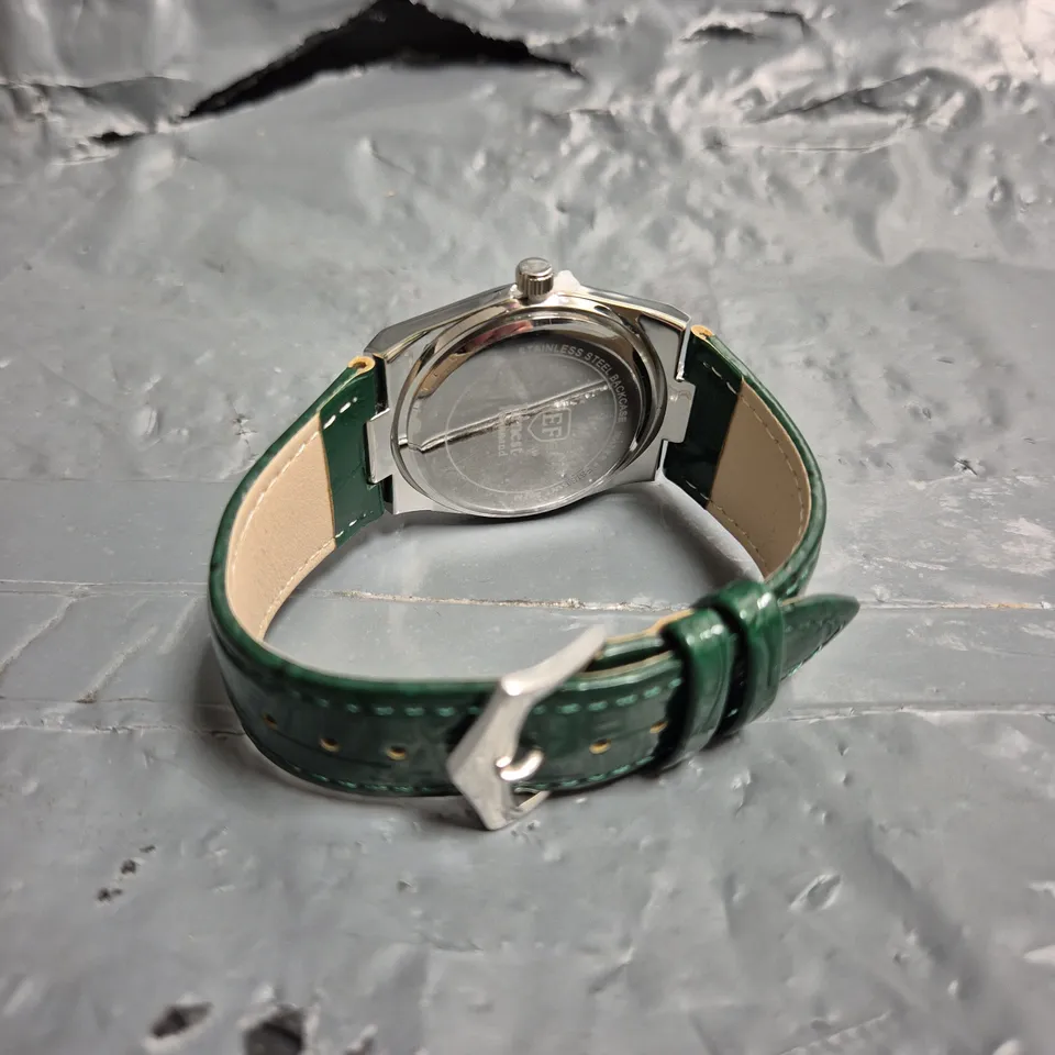 MENS ERNEST FERDINAND WATCH – DAY DATE CALENDAR DIAL – LEATHER STRAP