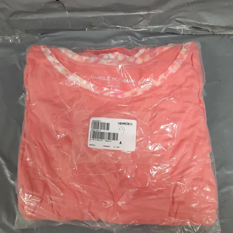 CAROLE HOOCHMAN PAPAYA TOP & PANTS SET - 3XL