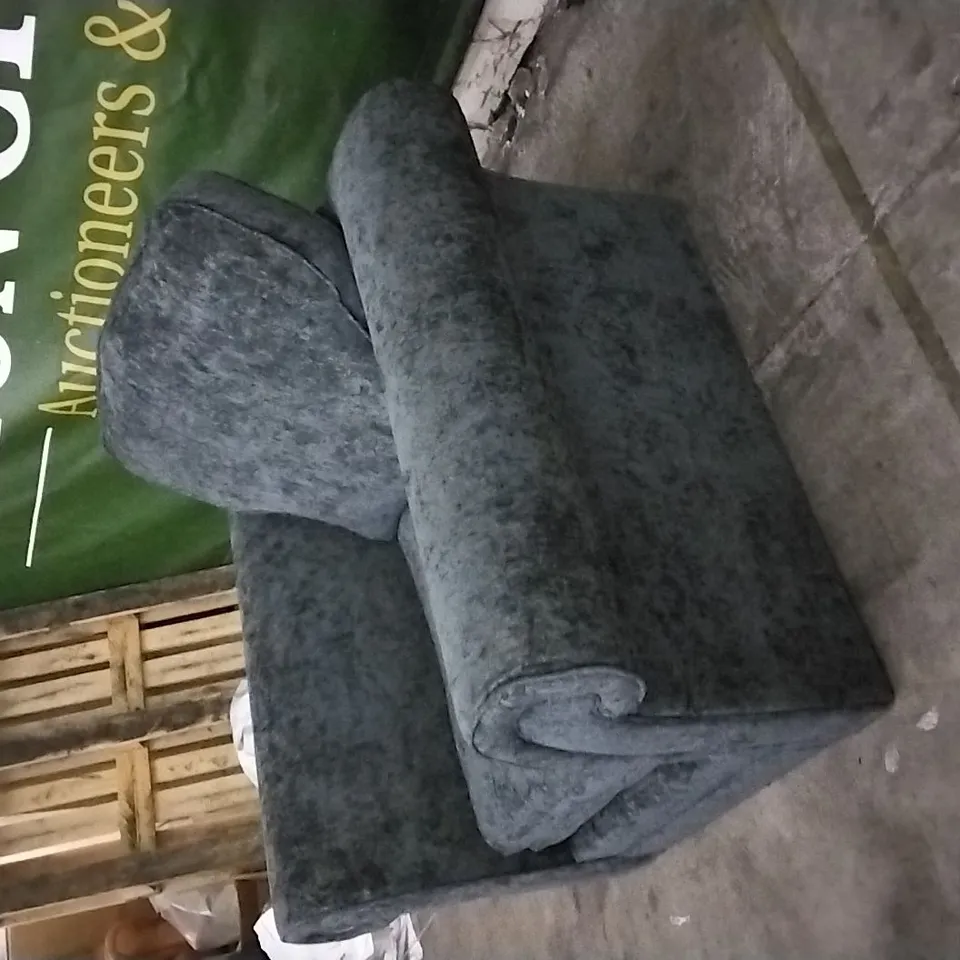 QUALITY DESIGNER DARK GREY PLUSH FABRIC ARMCHAIR
