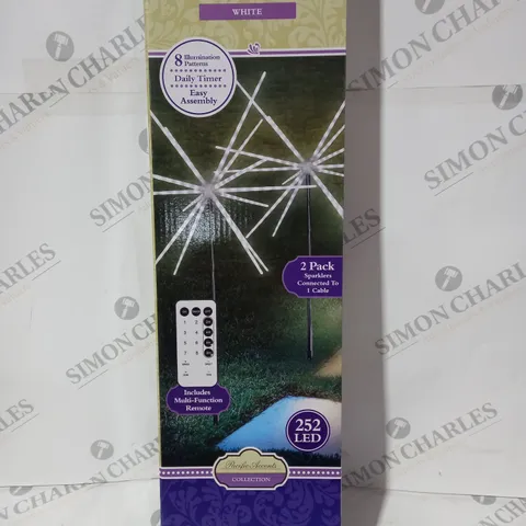 BOXED PACIFIC ACCENTS SET OF 2 LED SPARKLER LIGHTS WITH TIMER & REMOTE