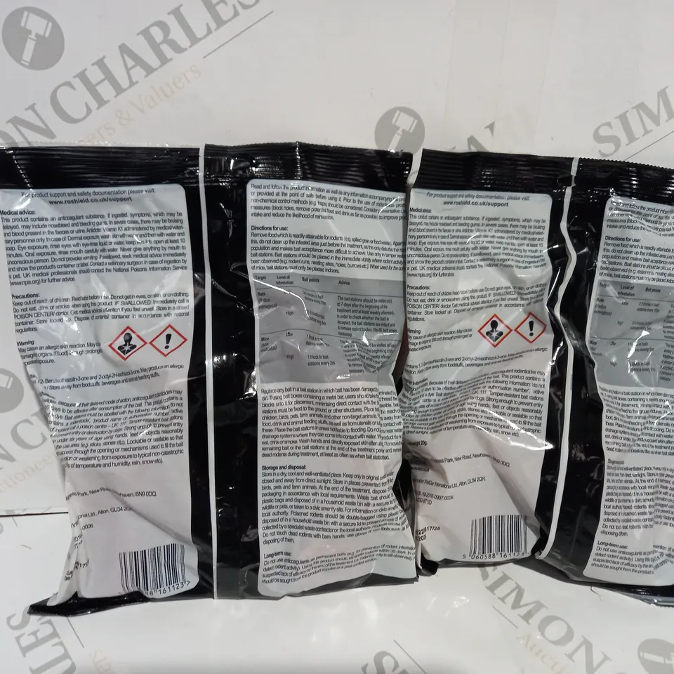 BOXED 2 X 300G ROSHIELD CONTROL BRODIFACOUM SINGLE FEED WAX BLOCK BAIT