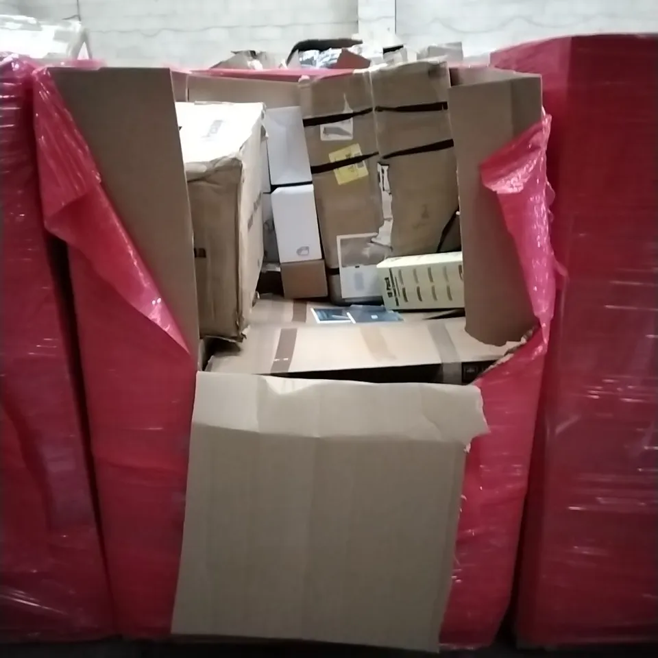 PALLET OF ASSORTED HOUSEHOLD GOODS AND PRODUCTS TO INCLUDE; GAMING CHAIR, RAZOR BLADE PACKS, MOSQUITO KILLER LAMP, THROW BLANKET ETC