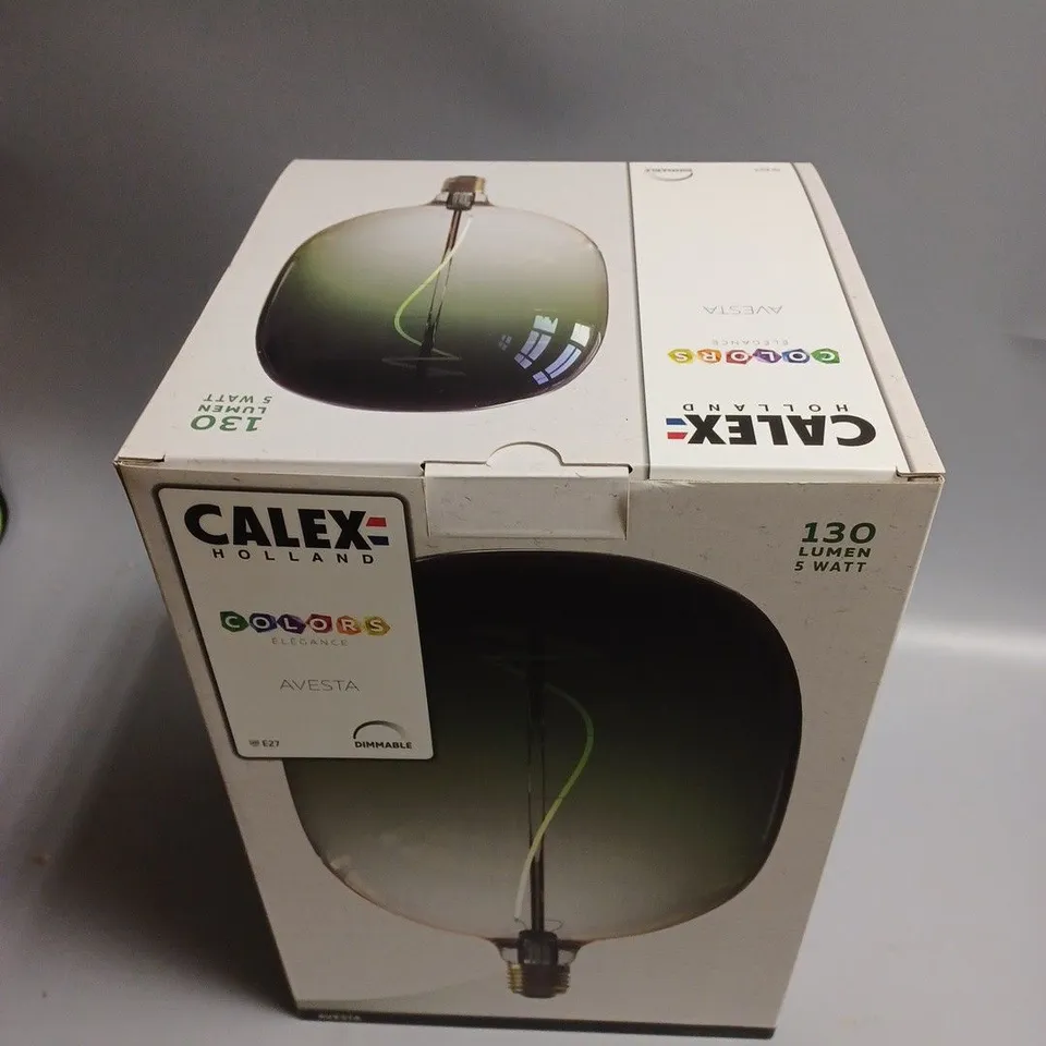 BOXED CALEX HOLLAND AVESTA 130 LUMEN 5 WATT DECORATIVE GREEN AND BLUE BULB