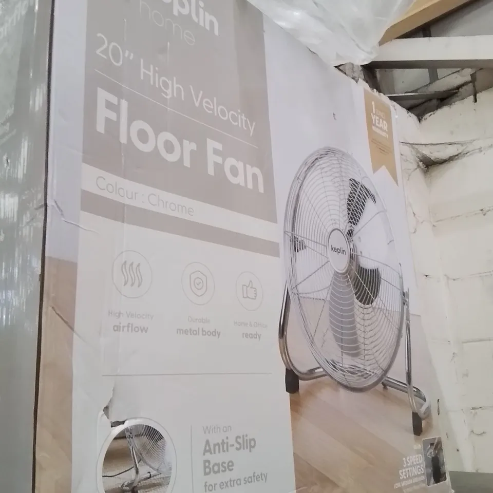 BOXED KEPLIN 20" FLOOR FAN CHROME