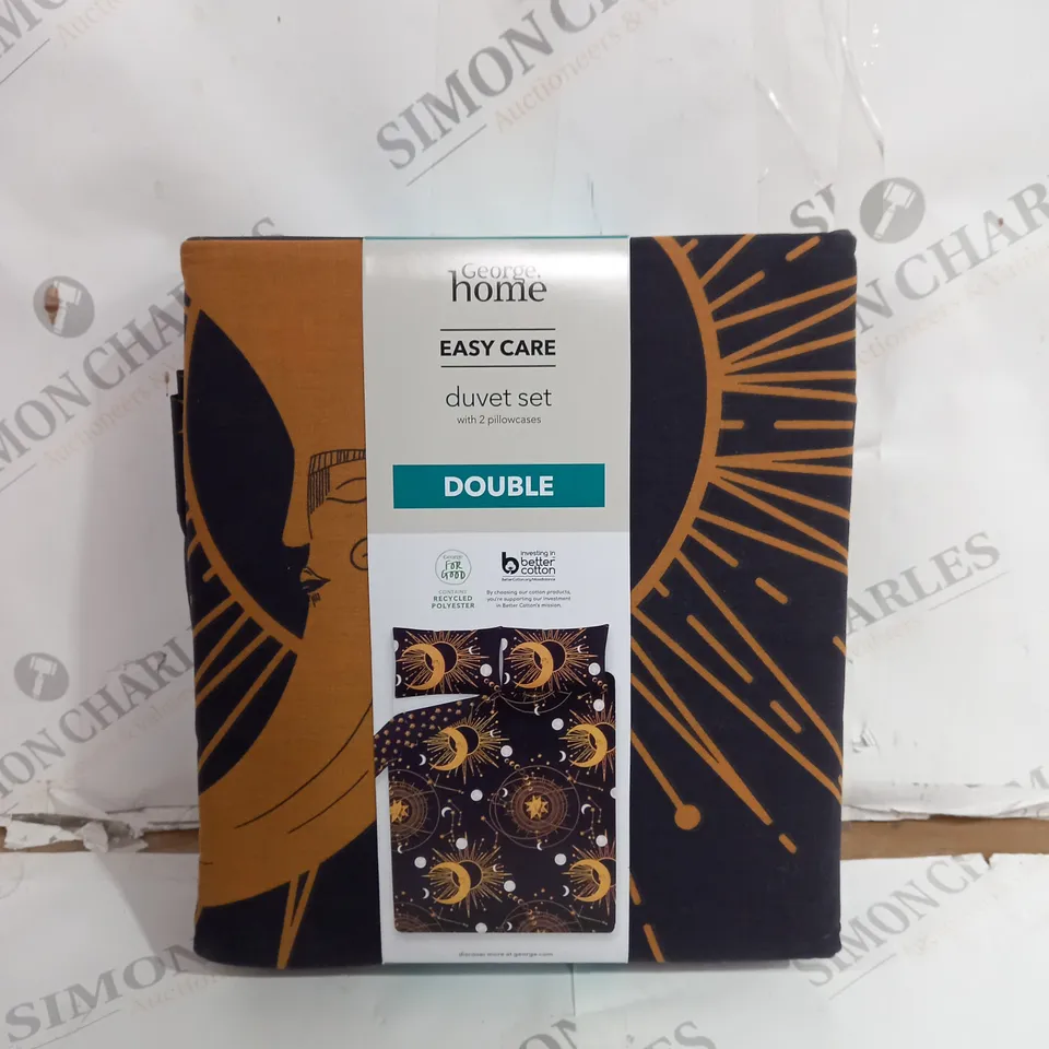 ASDA EASY CARE DUVET SET WITH 2 PILLOWCASES DOUBLE