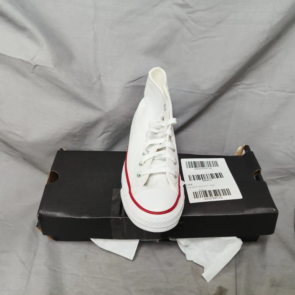 BOXED CONVERSE WIDE HI-TOP TRAINERS – WHITE, UK 4