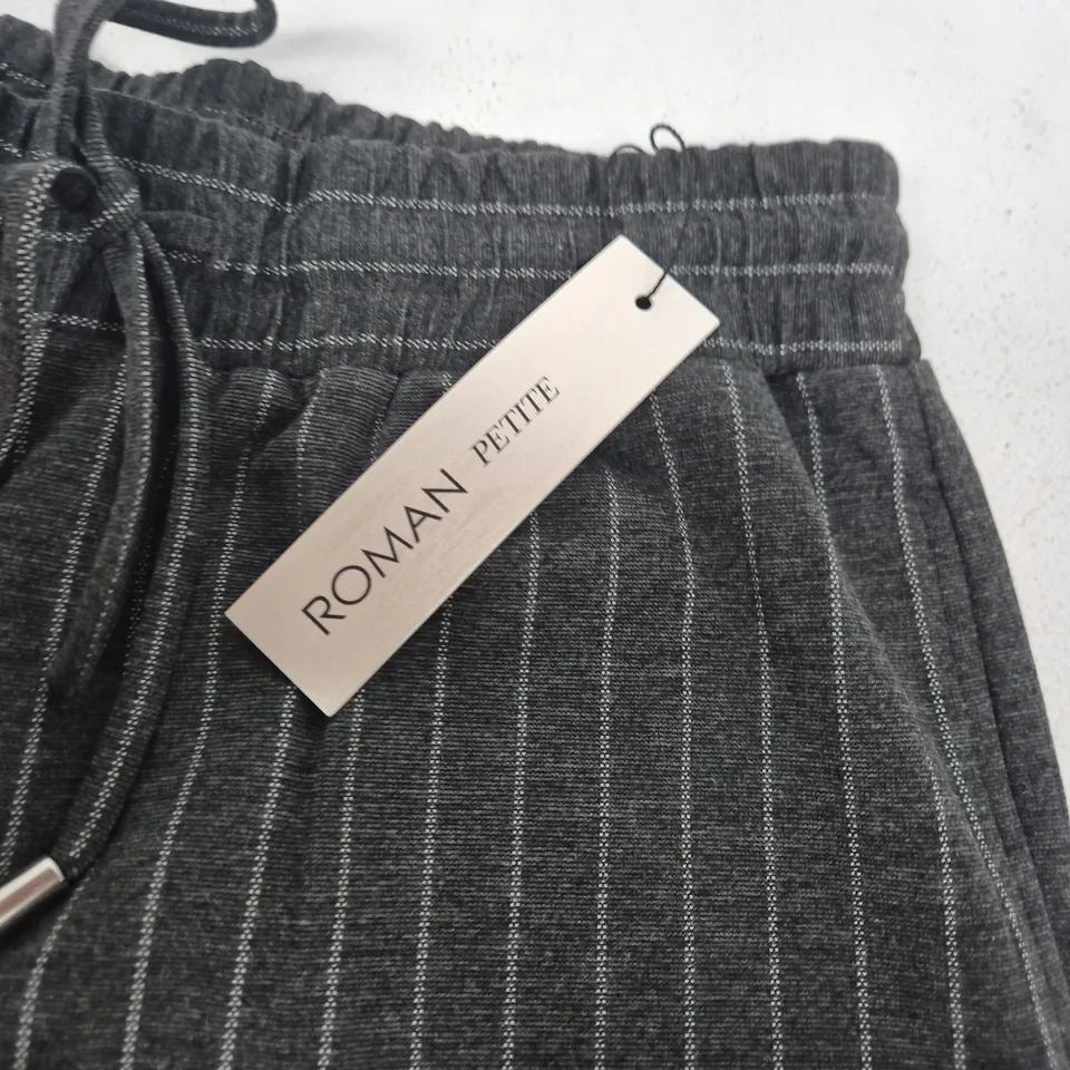 ROMAN PETITE GREY PINSTRIPE TROUSERS – SIZE UK 12