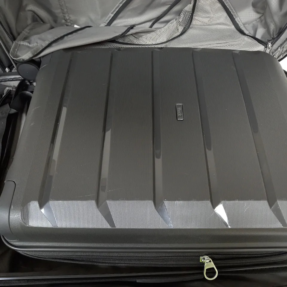 ROCK LUGGAGE TULUM 3PC SUITCASE SET - CHARCOAL