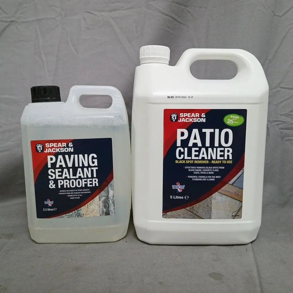 BOXED SPEAR & JACKSON PATIO CLEANER & PAVING SEALANT DUO SET - COLLECTION ONLY
