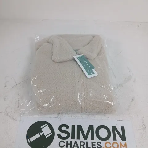 BAGGED LA MAREY WOMENS BEIGE SHERPA FLEECE JACKET - SIZE UNSPECIFIED