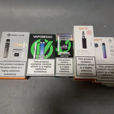APPROXIMATELY 20 VAPES & E-CIGARETTES TO INCLUDE VAPORESSO, GEEK VAPE, ASPIRE ETC