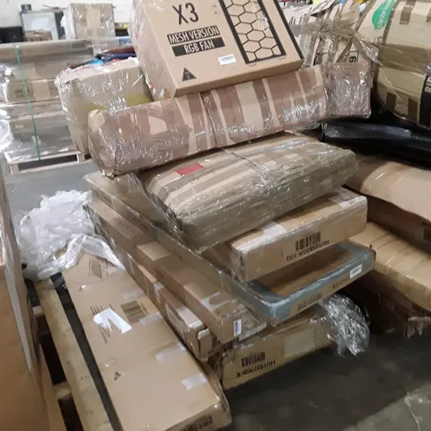 PALLET OF INCOMPLETE FLAT PACK FURNITURE 