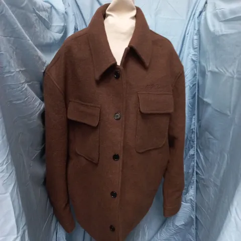 ALLSAINTS CAYSON JACKET β BROWN WOOL COAT, UK LARGE