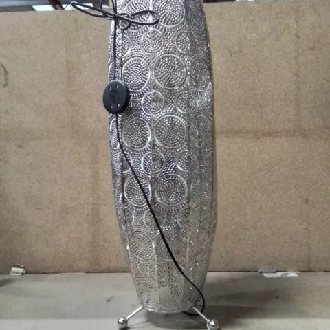 PUNCHED METAL FLOOR LAMP CHROME FINISH 