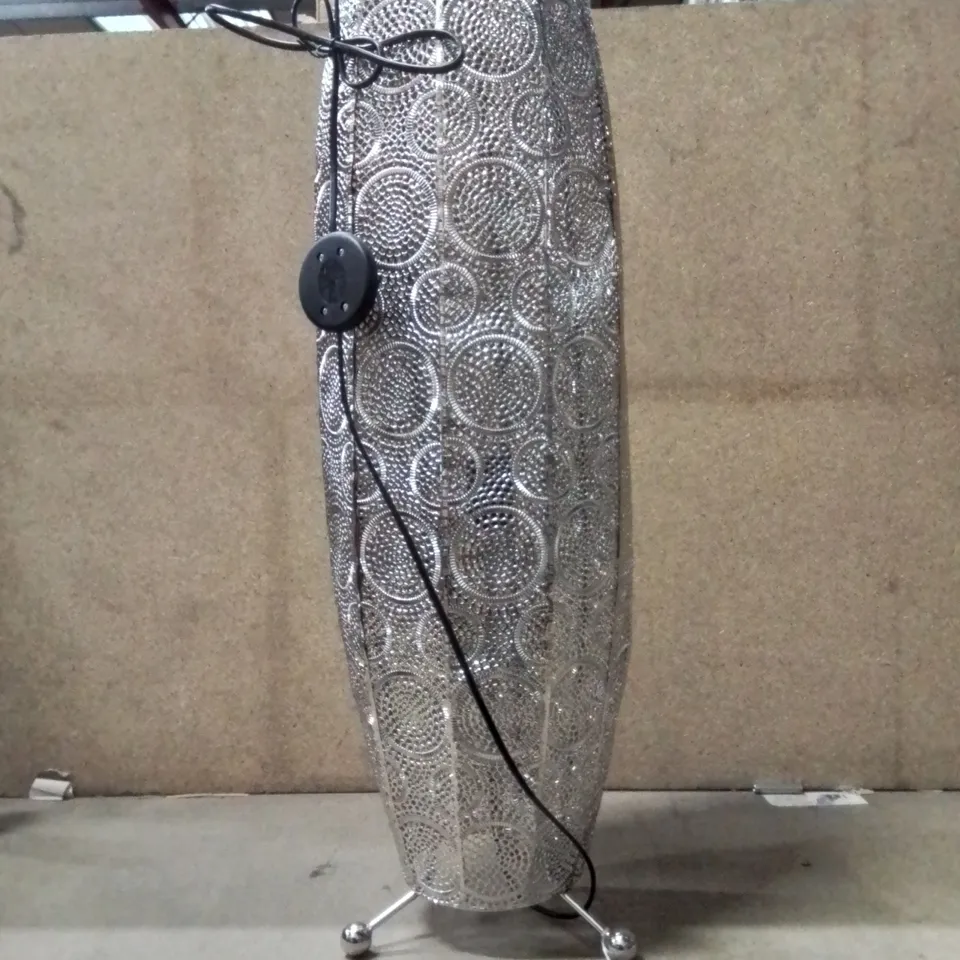 PUNCHED METAL FLOOR LAMP CHROME FINISH 
