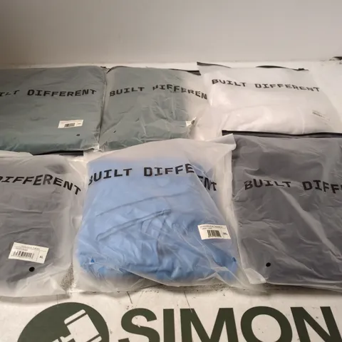 SET OF APPROXIMATELY 20 ASSORTED BUILT DIFFERENT T-SHIRTS/SHIRTS IN VARIOUS COLOURS AND SIZES