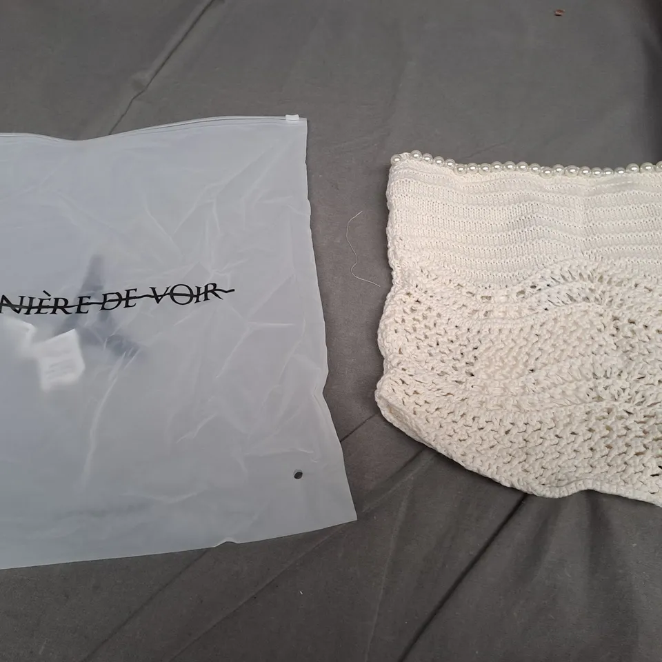 MANIERE DE VOIR CROCHET BANDEAU TOP OFF WHITE XS