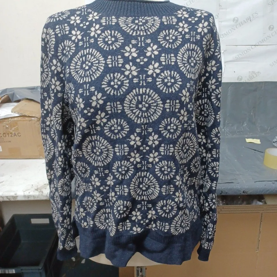 SEASALT CORNWALL FOREST FLOOR JUMPER BLUE SIZE 8