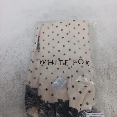 WHITE FOX FLOW OF THINGS STRAPLESS BUSTIER – CREAM/BLACK POLKA DOT SIZE L