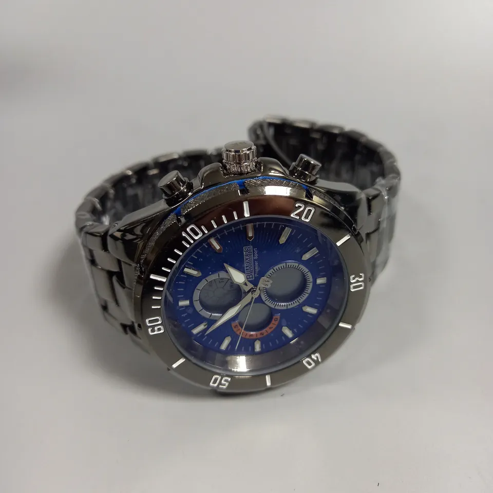 BOXED BARKERS OF KENSINGTON PREMIER SPORT BLUE DIAL WATCH 