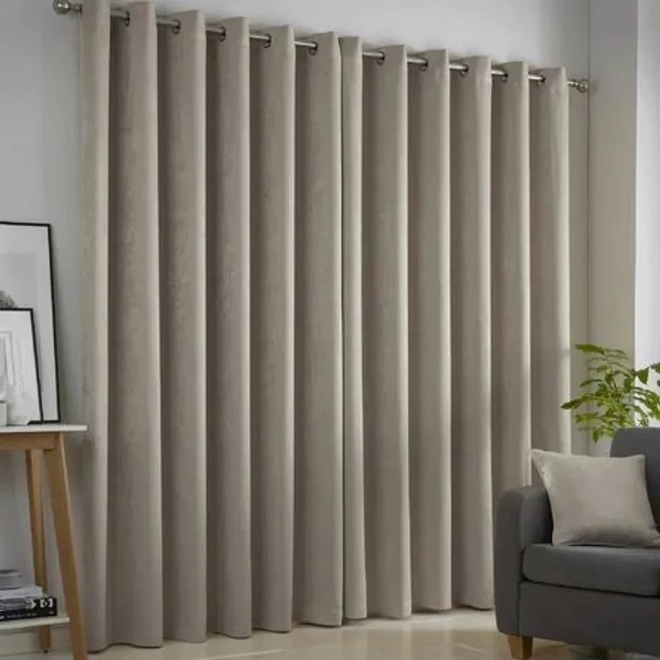 BAGGED ROOM DARKENING EYELET CURTAIN PAIR