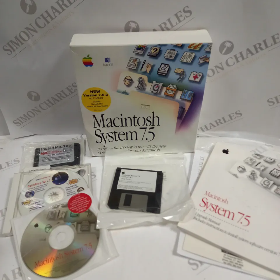 BOXED MACINTOSH SYSTEM 7.5 OPERATING SYSTEM SOFTWARE 