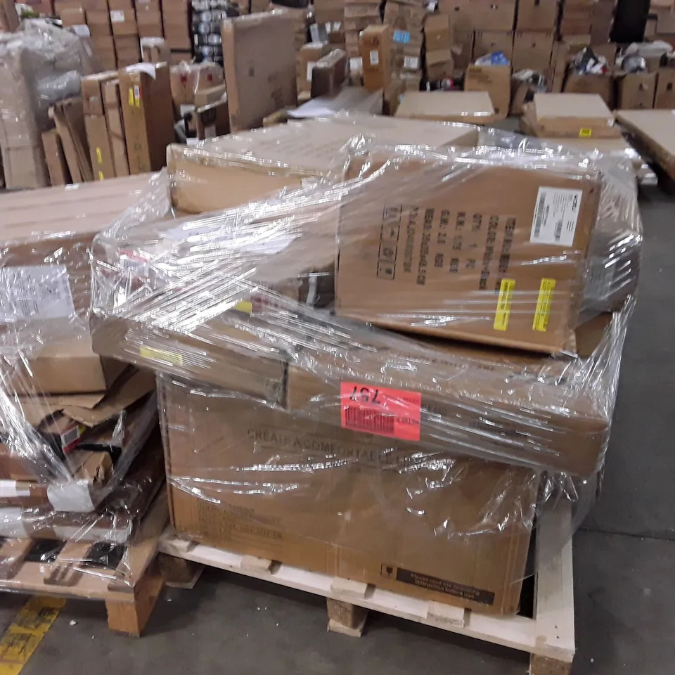 PALLET OF ASSORTED INCOMPLETE FLAT PACK FURNITURE 