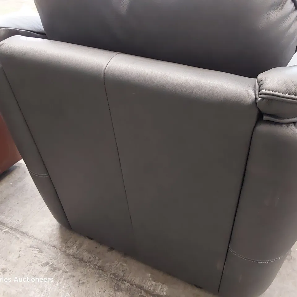 QUALITY BRITISH DESIGNER G PLAN JACKSON EASY CHAIR CAMBRIDGE PETROL BLUE LEATHER 