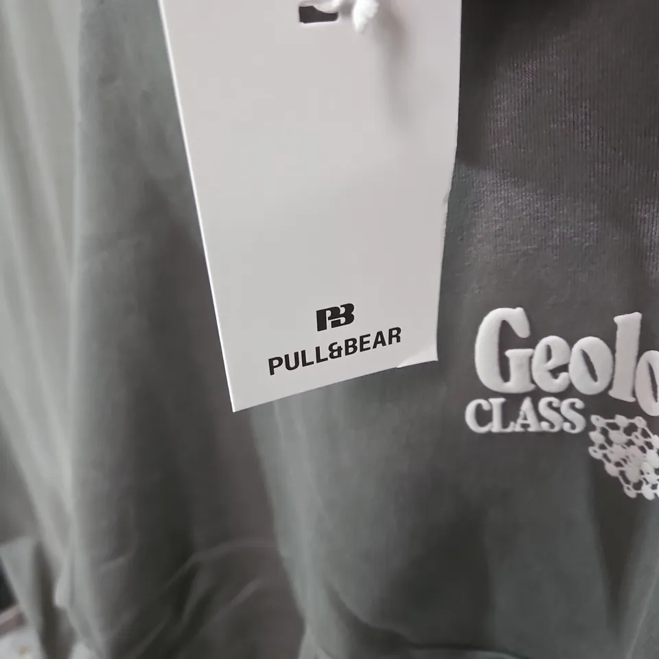 PULL&BEAR GEOLOGY CLASS HOODIE – GREY, UK S