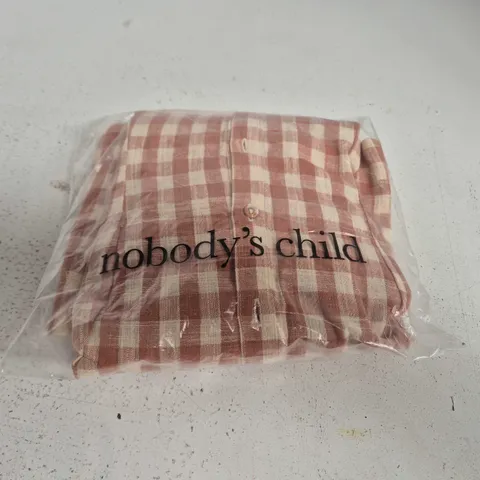 NOBODY'S CHILD DILLON SHIRT MINI DRESS – PINK GINGHAM, UK8 