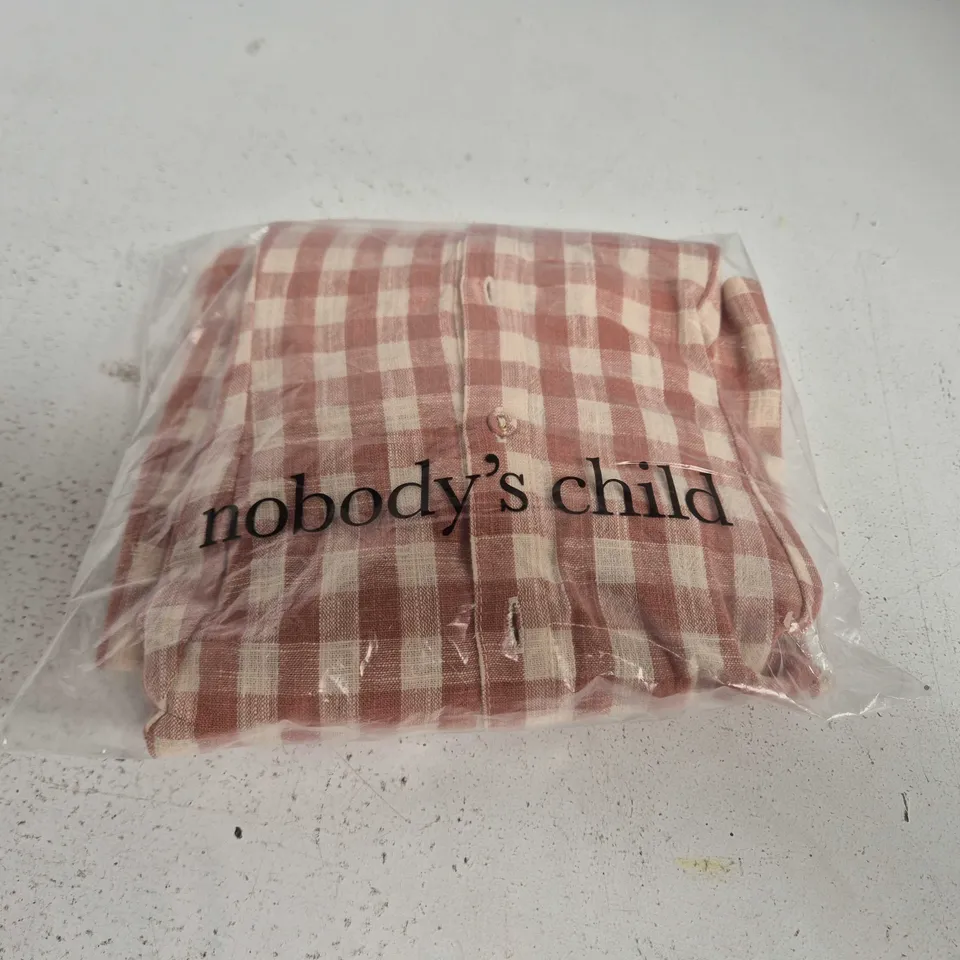 NOBODY'S CHILD DILLON SHIRT MINI DRESS – PINK GINGHAM, UK8