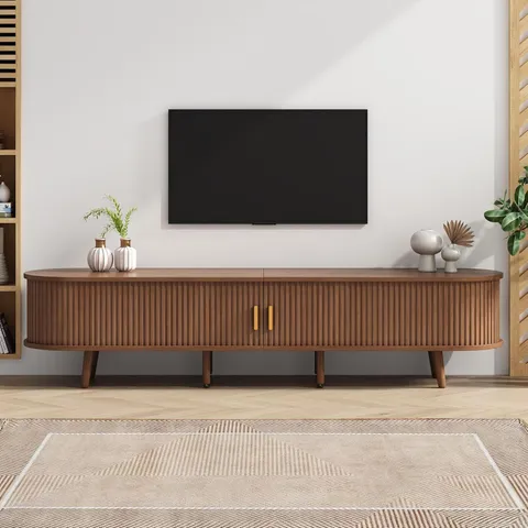 BOXED MERAX TV CABINET WOODEN TV MEDIA CONSOLE FOR 70 INCH TV