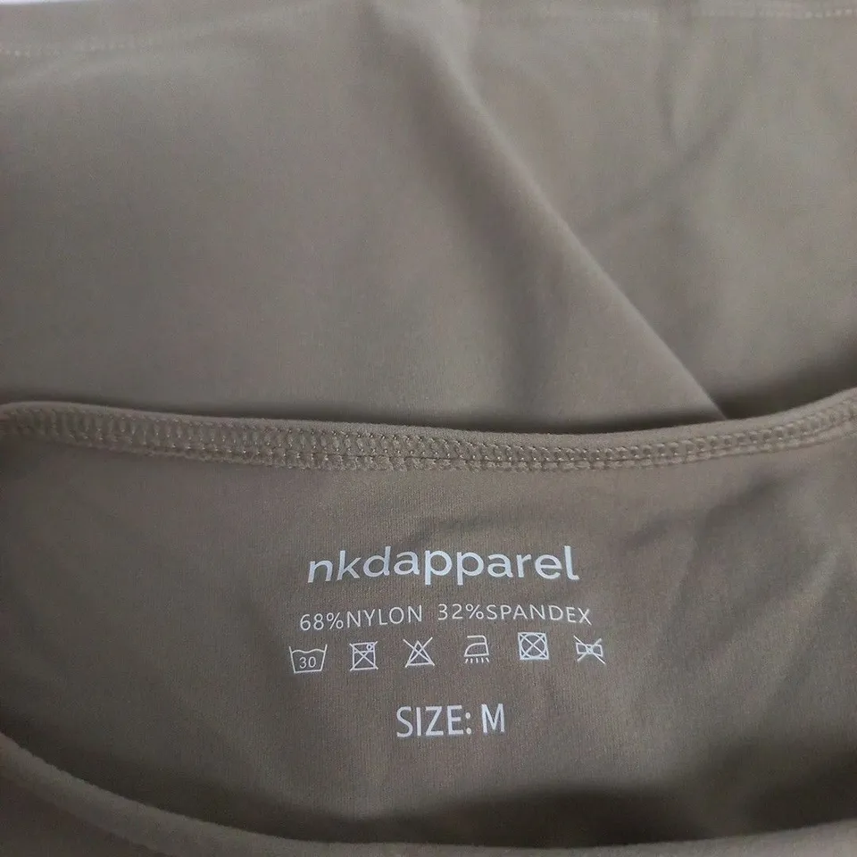 NKD APPAREL CUT-OUT TOP – KHAKI GREEN, UK SIZE M