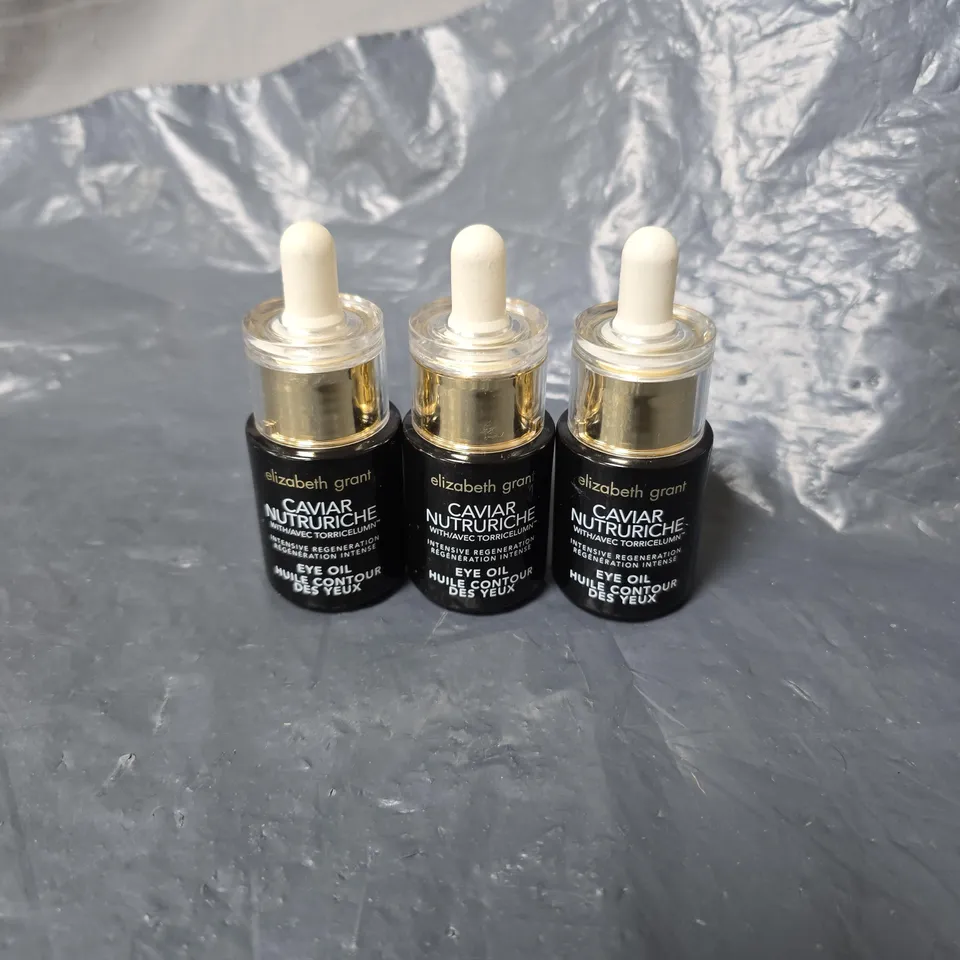 3 X ELIZABETH GRANT CAVIAR NUTRURICHE EYE OIL 18ML UNBOXED