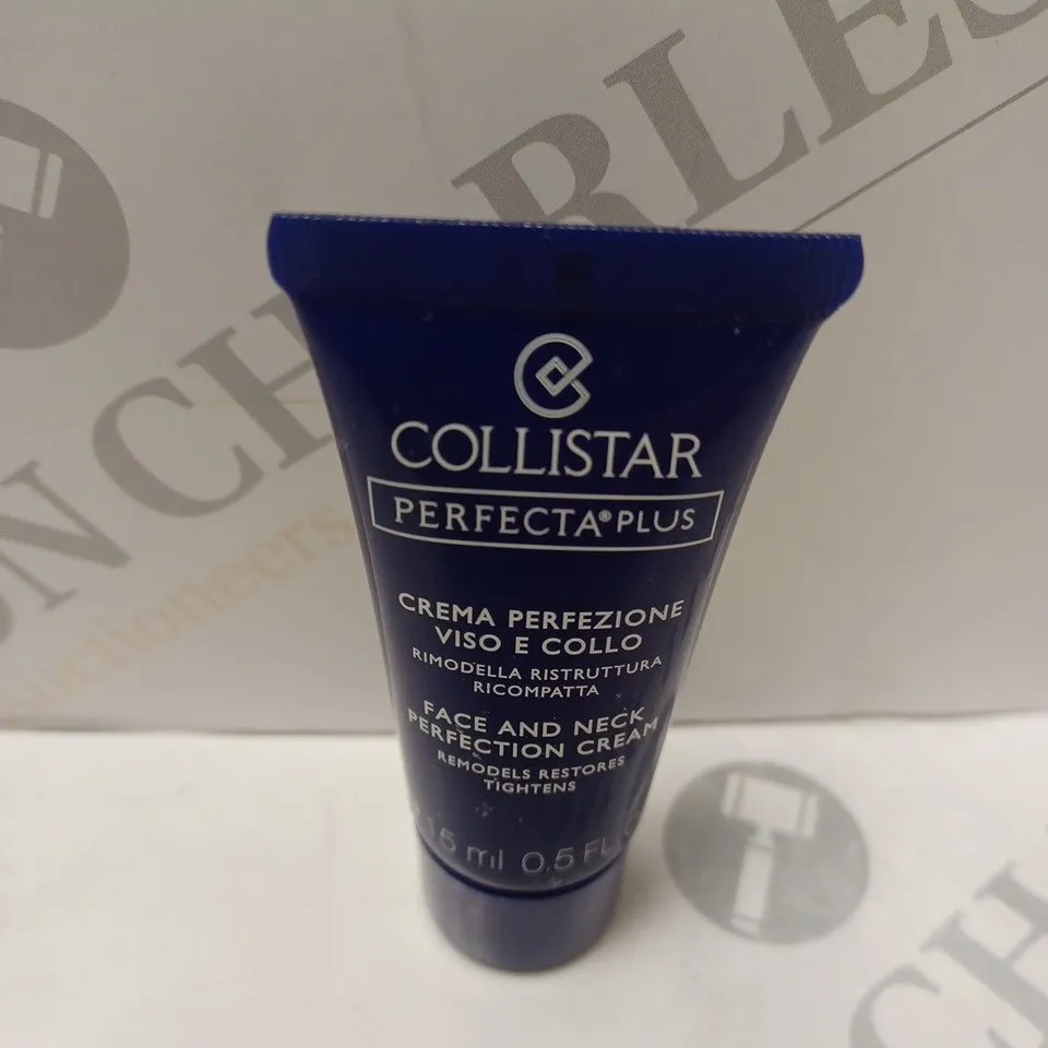 BOX OF APPROXIMATELY 50 X 15ML TUBES OF COLLISTAR PERFECTA PLUS FACE AND NECK PROTECTION CREAM
