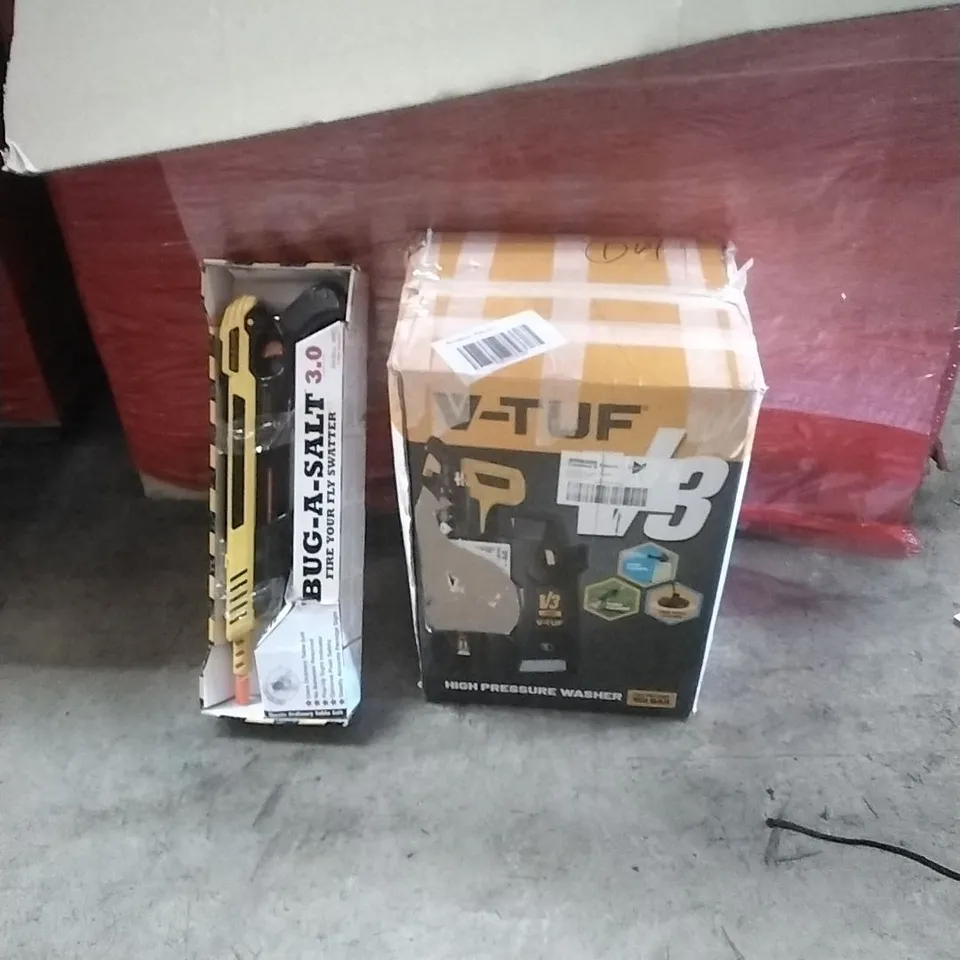 PALLET OF ASSORTED HOUSEHOLD GOODS AND PRODUCTS TO INCLUDE;HIGH PRESSURE WASHER, AIR CONDITIONER, BOXED FURNITURE ETC