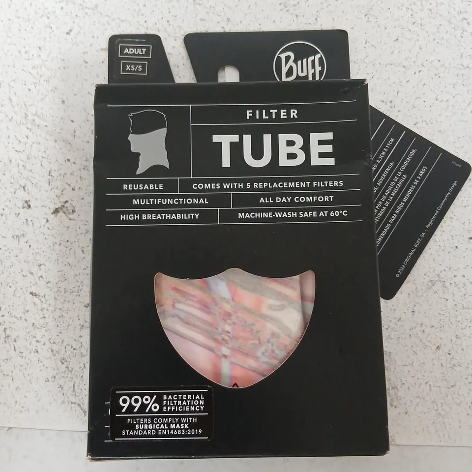 APPROXIMATELY 22 BUFF FILTER TUBE – REUSABLE MASK FILTER (ADULT XS/S)