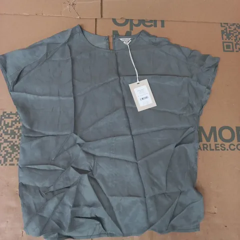 JIGSAW CUPRO RELAXED TEE IN KHAKI SIZE UK 12