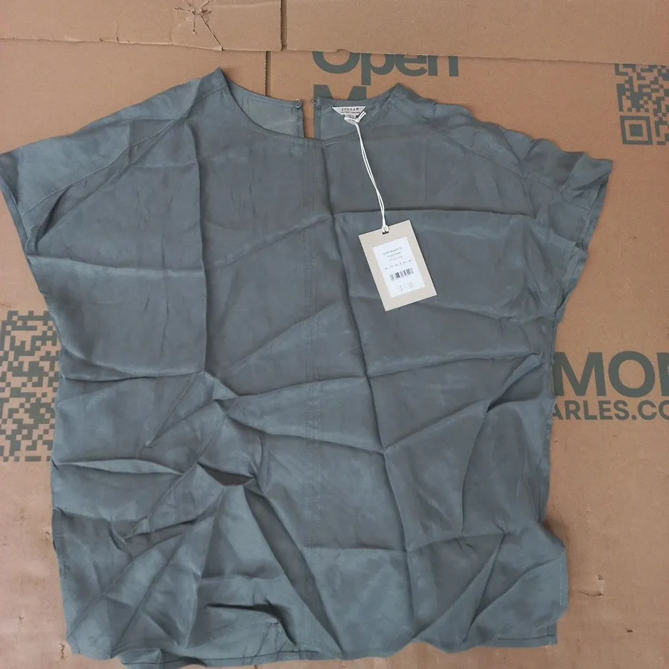 JIGSAW CUPRO RELAXED TEE IN KHAKI SIZE UK 12