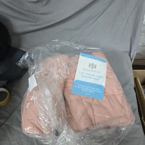 HUSH HAVEN 7-LAY COOLING FABRIC WEIGHTED QUILT – PINK, 150 X 203 CM